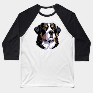 Stunning and Cool Greater Swiss Mountain Dog Monochrome and Gold Portrait for Father's Day Baseball T-Shirt